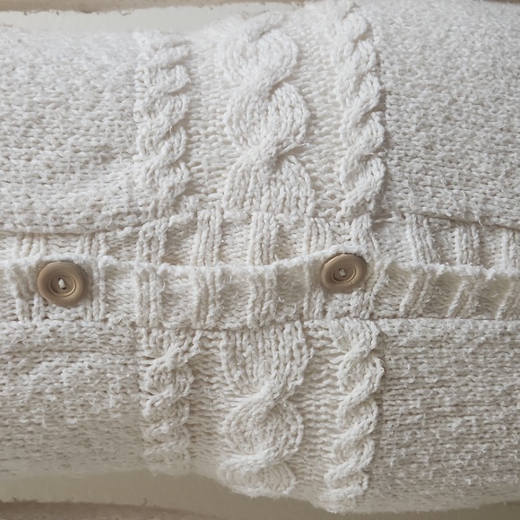 Indigenous Cardigan Knit Sweater Organic Cotton Cream Ivory Womens Small Boho - Picture 5 of 10